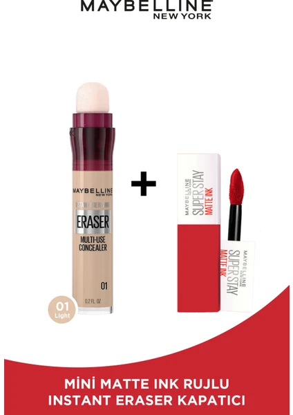 Maybelline New York İnstant Anti Age Eraser Kapatıcı - 01 Light Mini Matte 20 Pioneer Hediyeli