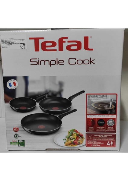 B55691 Titanyum 1x Simplecook 3'lü Tava Seti 20/24/28 cm