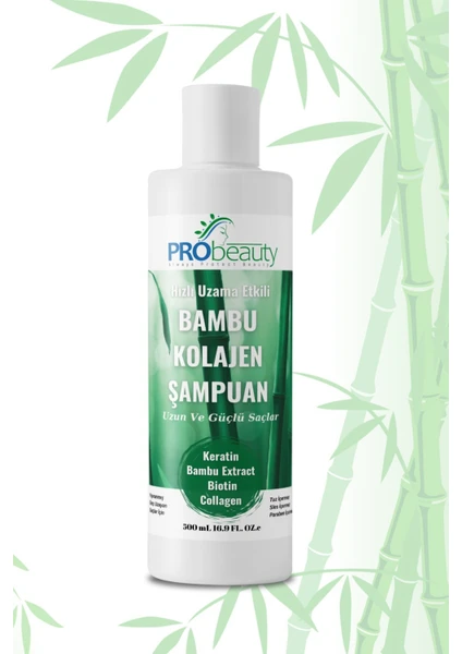 Bambu Kolajen Şampuan Sağlıklı ve  Hızlı Uzama Etkili Keratin Biotin İçerikli Sülfatsız