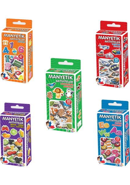 Magnet 5 Li Set - Alfabe-Hayvanlar-Meyve Sebze-Taşıtlar-Sayılar
