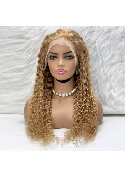Marpessa Afro Dalga Front Lace Gerçek Tül Peruk - Altın Karamel - 70-75 cm