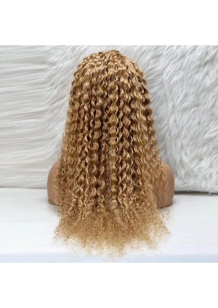 Marpessa Afro Dalga Front Lace Gerçek Tül Peruk - Altın Karamel - 70-75 cm