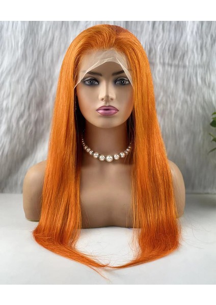 Marpessa Gerçek Front Lace Tül Peruk - Düz - Canlı Bakır 70-75 cm