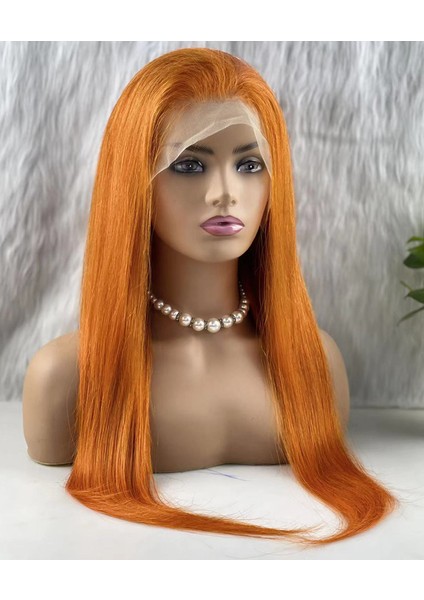 Marpessa Gerçek Front Lace Tül Peruk - Düz - Canlı Bakır 70-75 cm