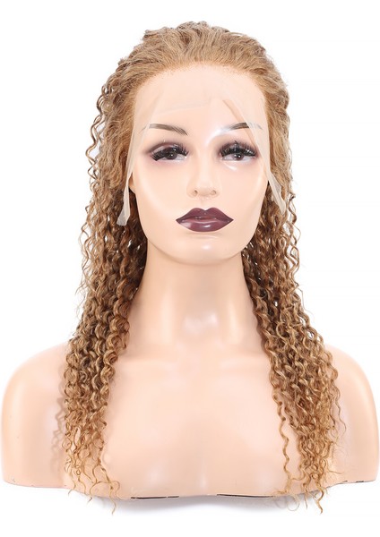 Marpessa Afro Dalga Front Lace Gerçek Tül Peruk - Sıcak Karamel - 60-65 cm