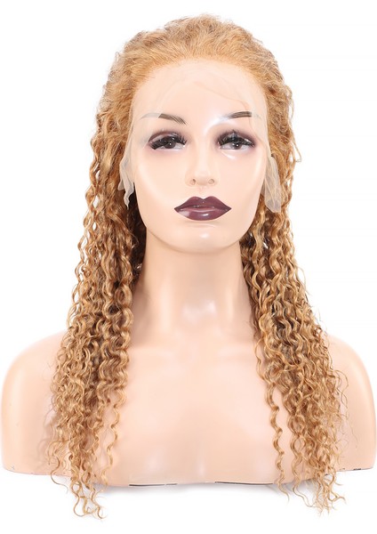 Marpessa Afro Dalga Front Lace Gerçek Tül Peruk - Altın Karamel - 60-65 cm