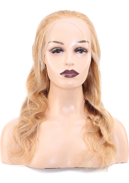 Marpessa Dalgalı Front Lace Gerçek Tül Peruk - Altın Karamel - 60-65 cm