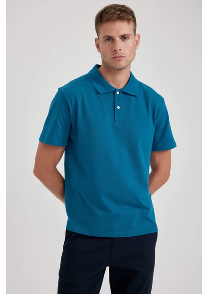 Erkek Yeşil Siyah Regular Fit Düz Kesim Polo Yaka Basic Düz %100 Pamuk Polo Tişört B0643AXNS