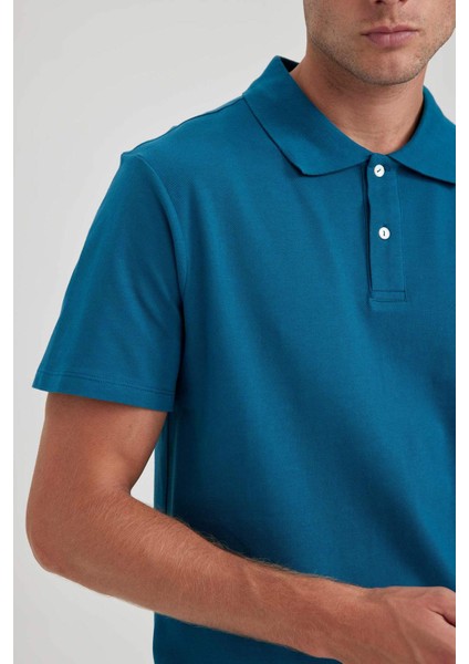 Erkek Yeşil Siyah Regular Fit Düz Kesim Polo Yaka Basic Düz %100 Pamuk Polo Tişört B0643AXNS