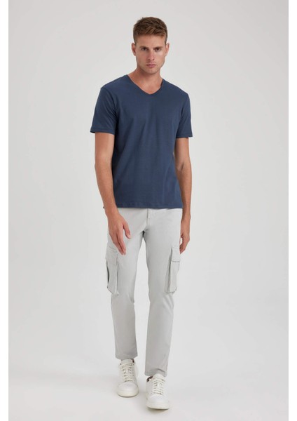 Slim Fit V Yaka Tişört B0646AXNS fiyatları
