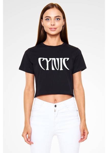 Cynic Siyah Crop Top Tişört