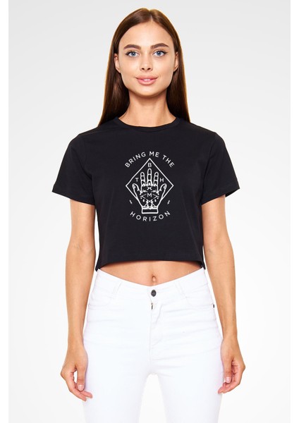 Bring Me The Horizon Siyah Crop Top Tişört