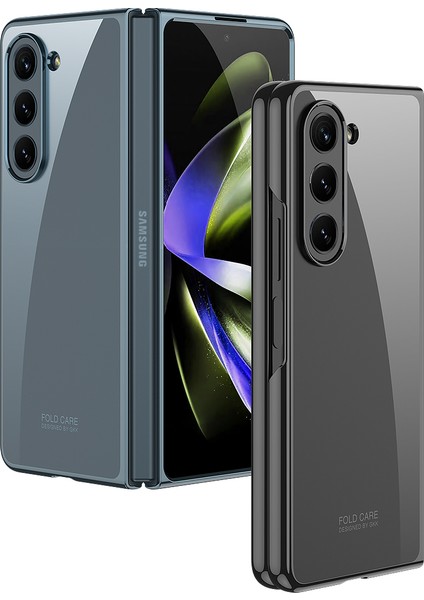 Samsung Galaxy Z Fold 5 Camlı Kapak Çift Parça Koruyucu Kılıf