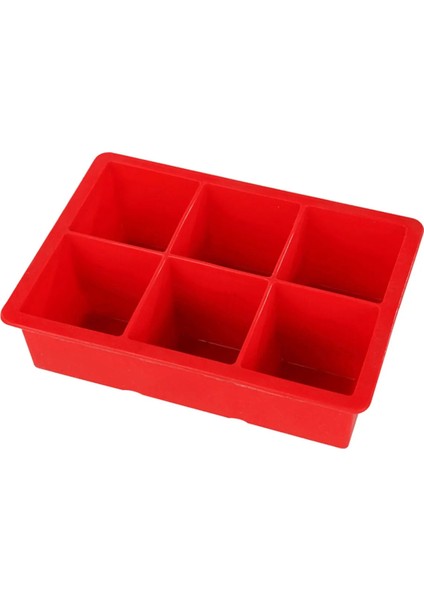 Gıda Sınıfı Silikon 6'lı Büyük Boy Çok Amaçlı Buz Kalıbı Kırmızı fırsatları