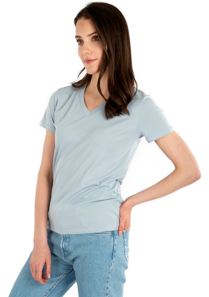 - Organik Pamuk V Yaka Kısa Kollu Kadın T-Shirt fiyatları