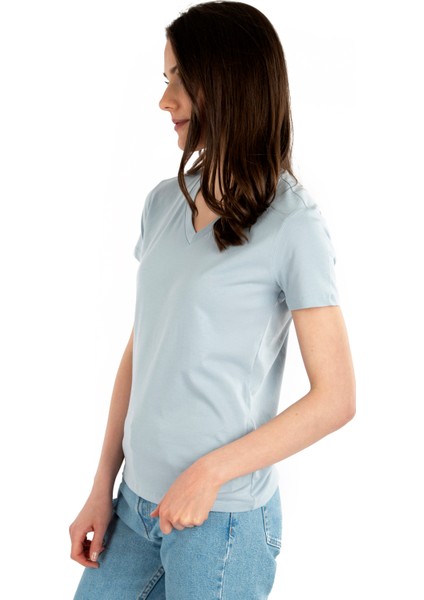 - Organik Pamuk V Yaka Kısa Kollu Kadın T-Shirt modelleri