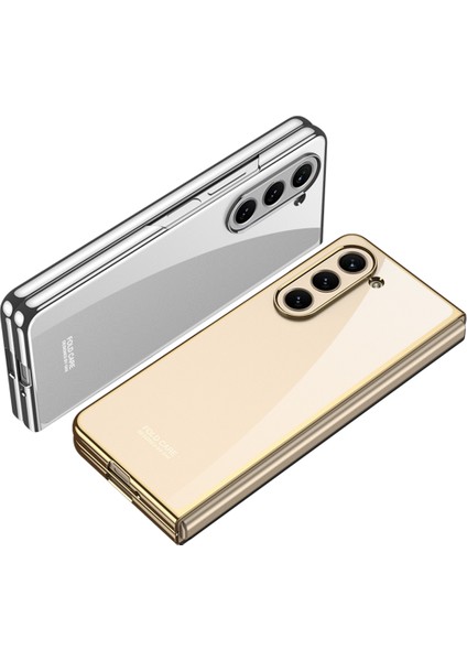 Samsung Galaxy Z Fold 5 Camlı Kapak Çift Parça Koruyucu Kılıf