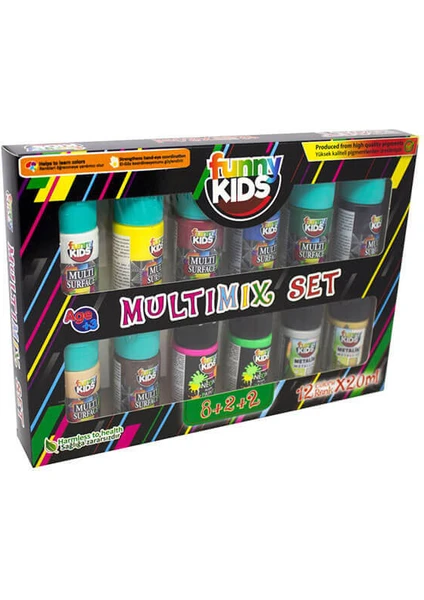 Funny Kids Multimix 20 Ml.x 12 Renk Tüp Set (FNNY-MLTX-020-05686)