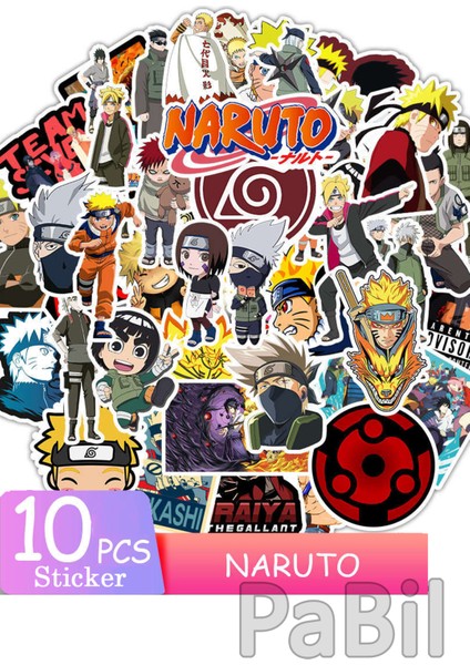 Naruto Shippuuden Anime Manga Figürleri Sticker - Çıkartma - Etiket - 10 Adet
