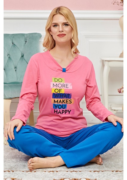 Bayan Uzun Kollu Pijama Takımı Model No 7598