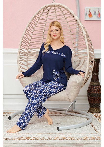 Bayan Uzun Kollu Pijama Takımı Model No 7612