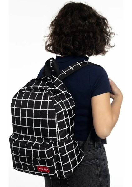 Kare Desenli Okul Çantası