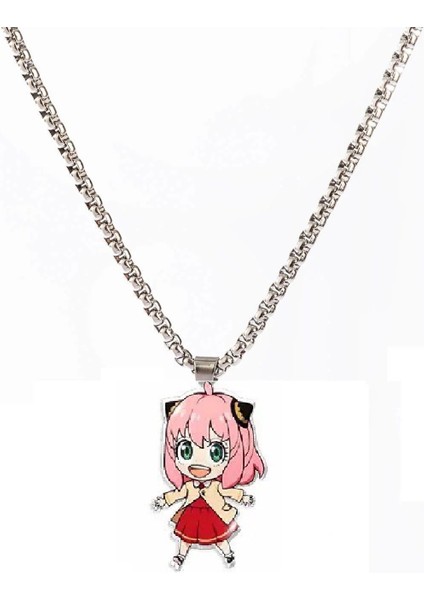 Anime Spy x Family Anya Forger Chibi Kolye Anime Kolye Gümüş Kaplama