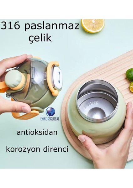 Çocuk Boyun Askılı Pipetli Paslanmaz Çelik Termos 1000 ml modelleri