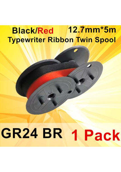 Sharp Srs, 742, 743, 823, 824 Gr.24 (12.7MMX5M) Universal Kırmızı/siyah (Red/black) Muadil Ithal Şerit