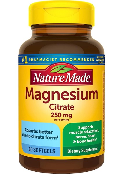 Magnesium Citrate 250 mg 60 Softgel
