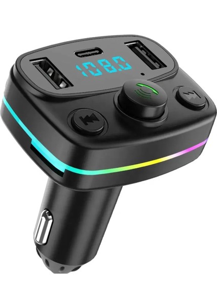 Araba Müzik Çalar Kablosuz Bluetooth 5.0 Araba Fm Modülatör ile 2 USB Type-C AFT11