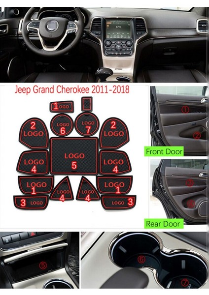 Jeep Grand Cherokee Wk2 2011 2019 Araç Içi Silikon Kaymaz Ped Kaplama Seti