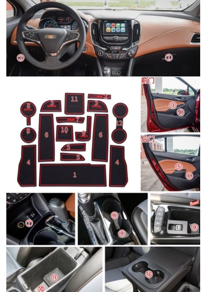 Chevrolet Cruise 2016 - 2019 Mk2 Araç Içi Silikon Kaymaz Ped Kapl