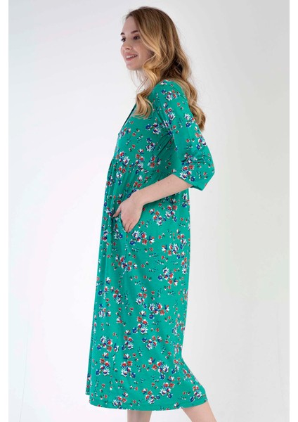 Pamuklu Kadın P.modal 3/4kol Tamamı Düğmeli Elbıse modelleri