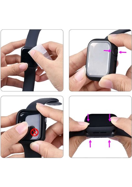 Apple Watch 44MM Uyumlu Tam Kaplama Silikon Kılıf