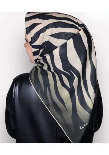 Soft Pamuk Siyah Zebra Desen Kadın Eşarp modelleri