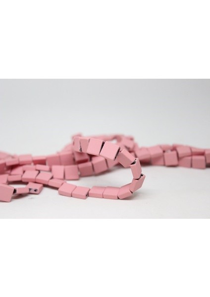 Hematit Taşı Çift Delikli Yarım Dizi (17540) (18CM Uzunluğundadır)