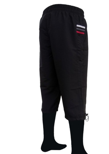 Enrıco Ferry Erkek Siyah Yanları Şeritli Çabuk Kuruma Özellikli Cepli Büyük Beden Kapri EDY2427S fırsatları