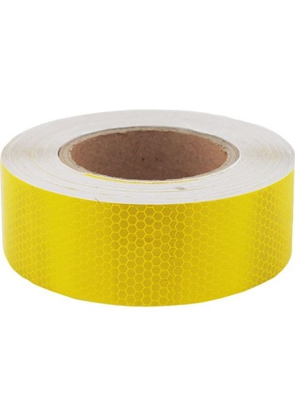 Petekli Reflektif Fosfor Şerit Bant Reflektör Sarı 5cm x 25 Metre