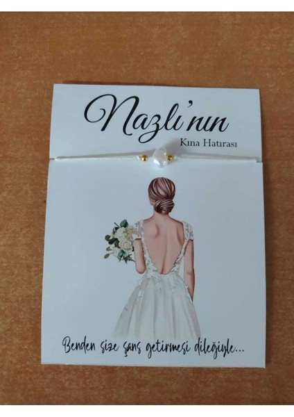 20 Adet Şans Bilekliği - Bride Hediye - Kına Hediye - Nedime Bileklik - Kişiye Özel- Jelatinli