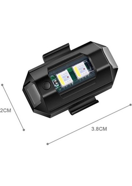 Oto Aksesuarcım Mini LED Flash 7 Renk Rgb USB Şarjlı Araba Motosiklet Bisiklet Drone Uyumlu