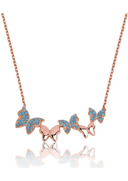 Gümüş Kelebek Bayan Kolye