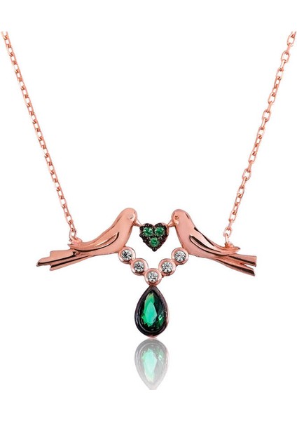 Gümüş Sevgi Kuşu Bayan Kolye