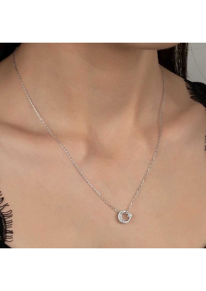 Swarovski Taşlı Gümüş Ayyıldız Bayan Kolye fiyatları