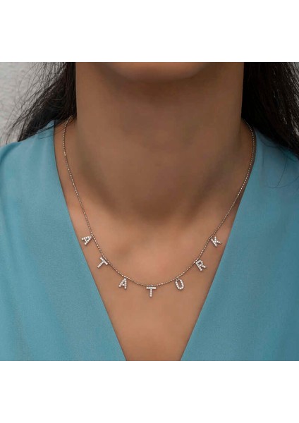 Gümüş Atatürk Yazılı Bayan Kolye fiyatları