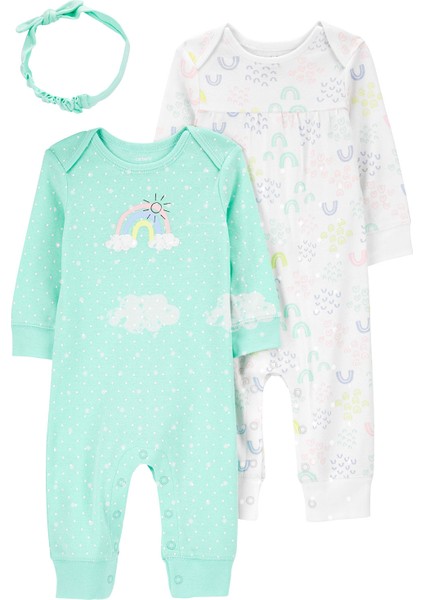 Kız Bebek Tulumlu Set