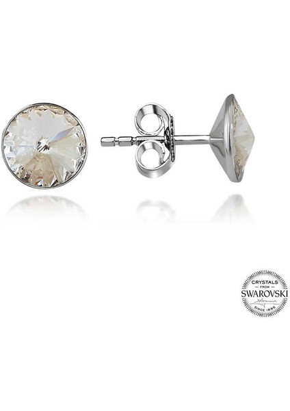 Swarovski Crystal Taşlı Gümüş Çivili Kadın Küpe