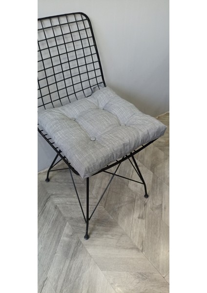 Pofidik Eco Gri Siyah Kare Sandalye Minderi 40X40 cm modelleri