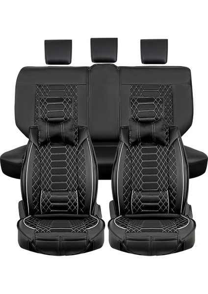 Fresh Start volkswagen Jetta Uyumlu Lüx Deri Oto Koltuk Kılıfı Ön Arka Takım Royal Serisi Siyah Beyaz fiyatları