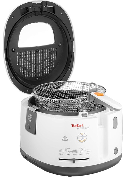 One Filtre 2,1 L Fritöz Tekli Antrasit, Beyaz 1900 W, 2,1 Kg, Plastik